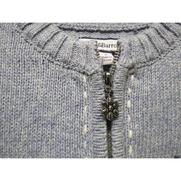 Croft & Barrow Size Small Blue Argyle Snowflake Zip Cardigan Sweater w/ Tags - Picture 4 of 7